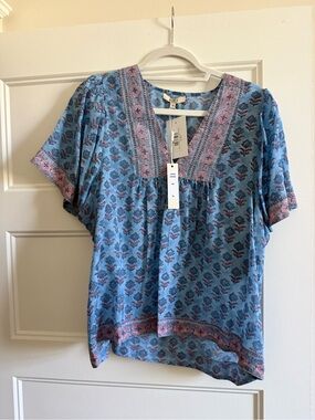 Mahila XL Block Printed Top NWT